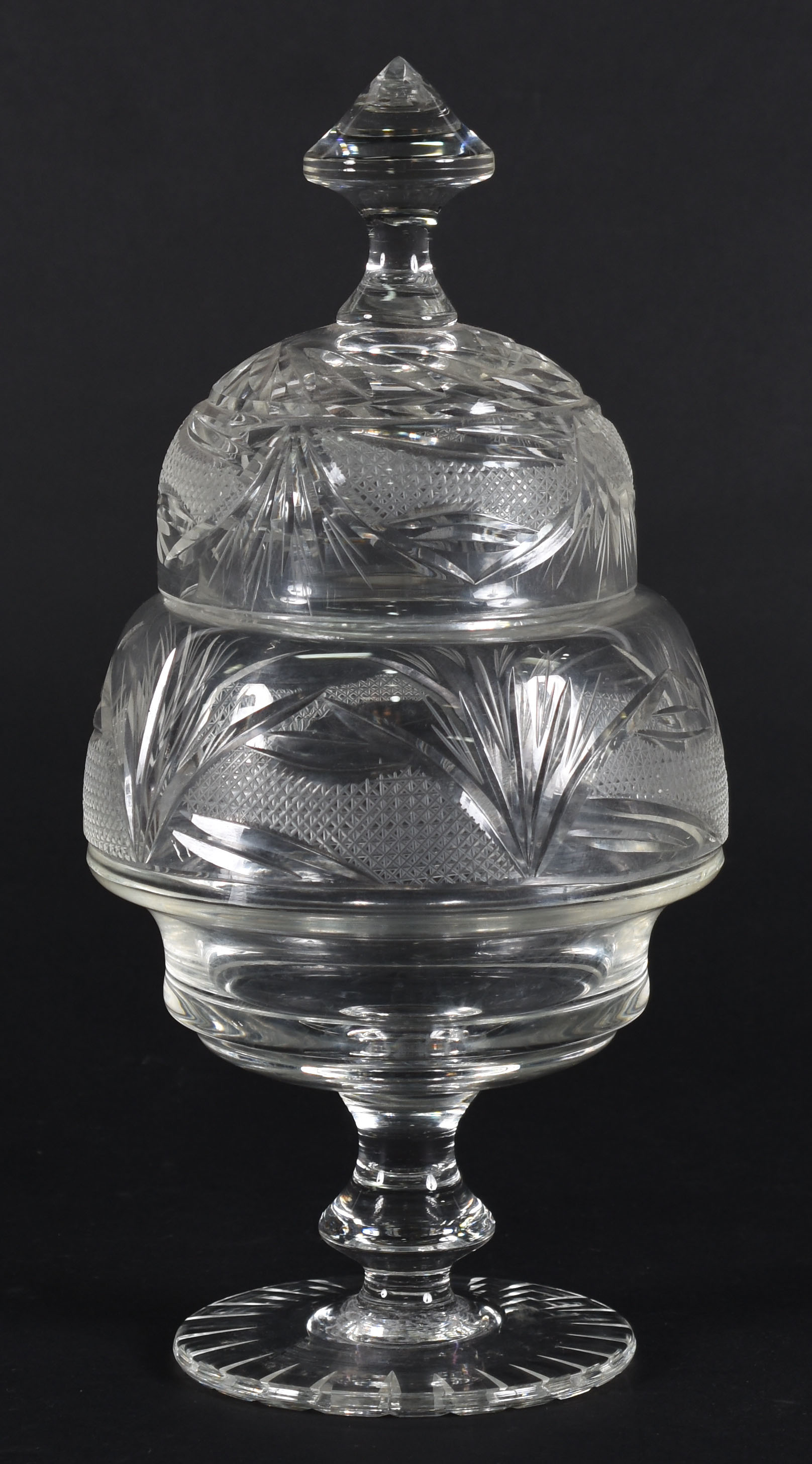 Compoteira de cristal lapidado . - foto 1 de 4