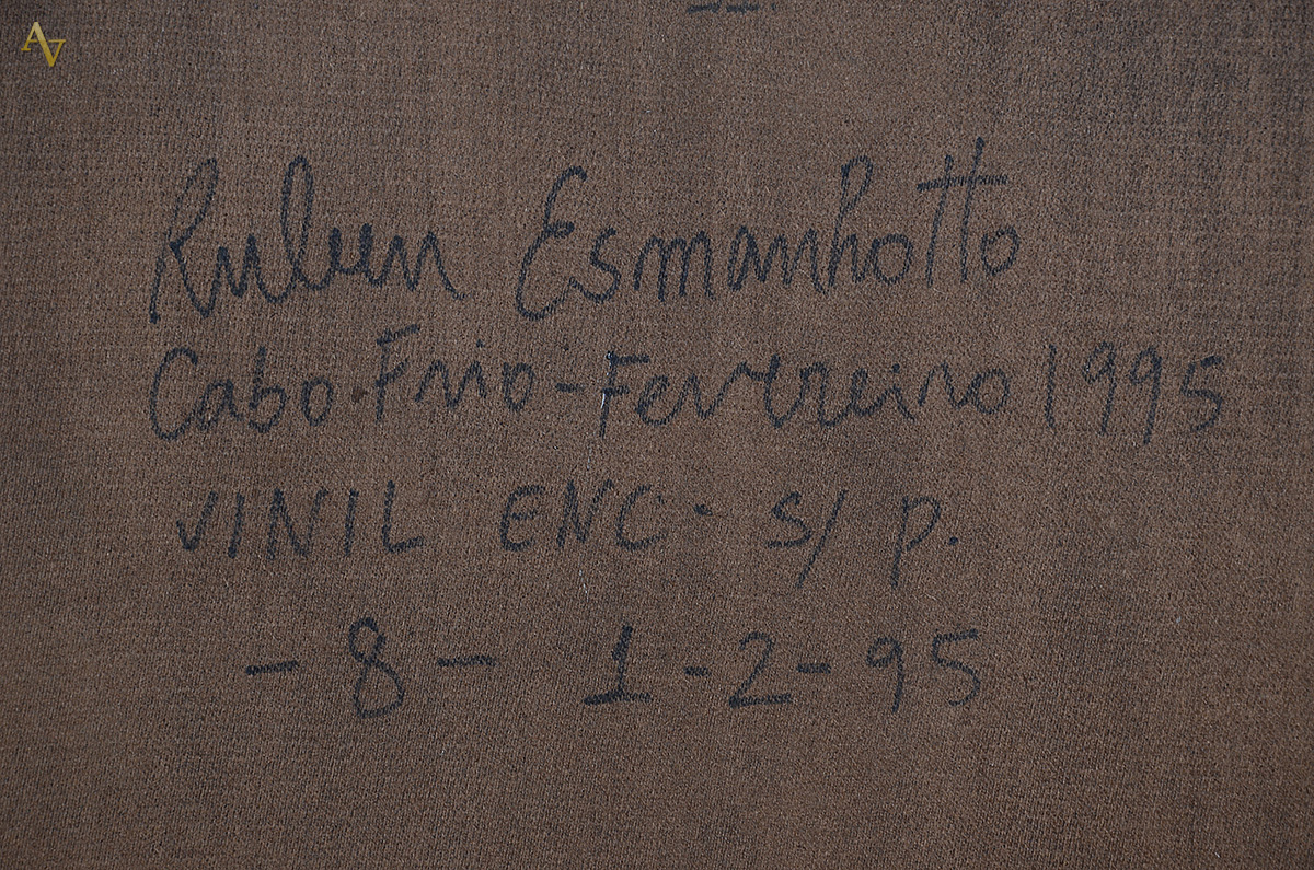 RUBEM ESMANHOTTO - Flores - vinil encerado - 50 X 60 - Cabo Frio... - foto 4 de 4