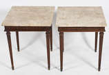 Conjunto de  mesa de centro ( tampo quebrado) e... - Conjunto de  mesa de centro ( tampo quebrado) e par de mesa laterais .