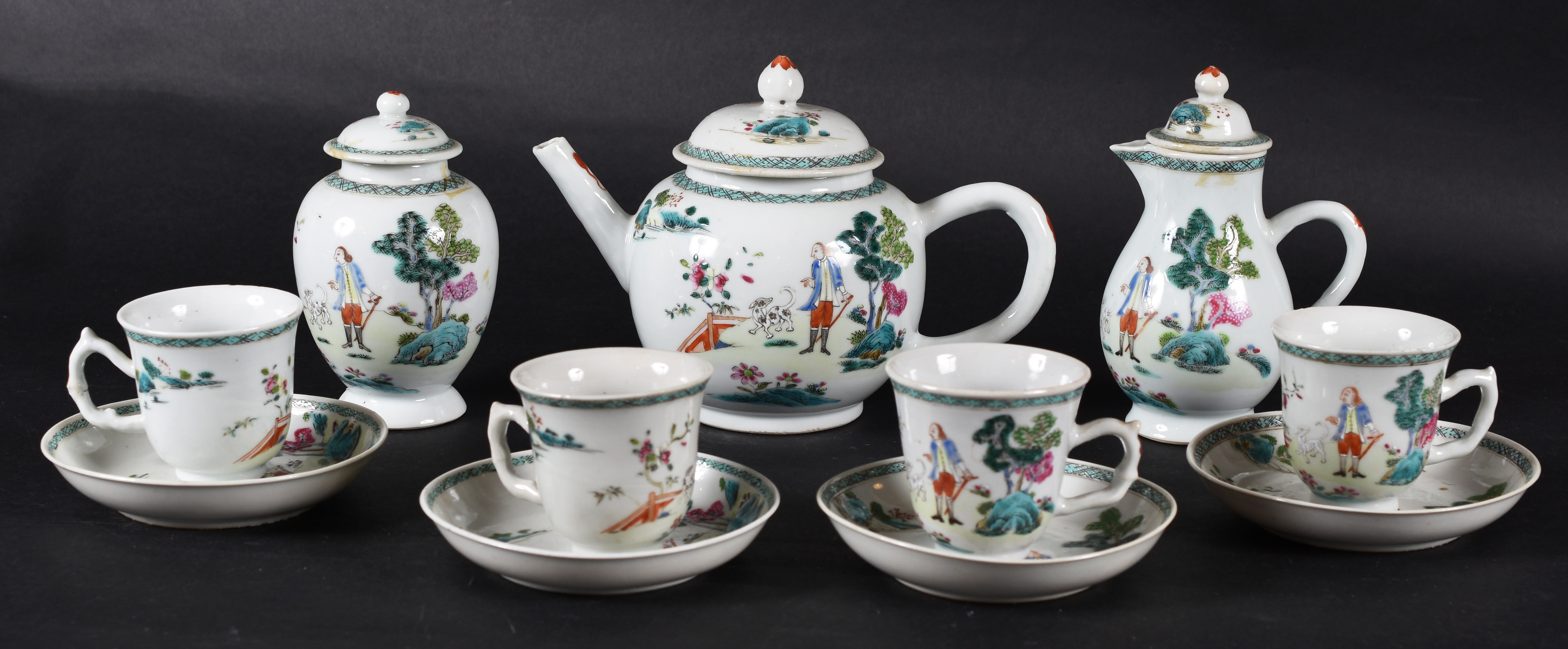 Cia. das Índias – Conjunto para café – Decoração dita “dos pastores”... - foto 2 de 4