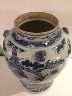 Jarrão – Porcelana chinesa – Decoração em azul “cobalto Persa” e... - foto 2 de 3