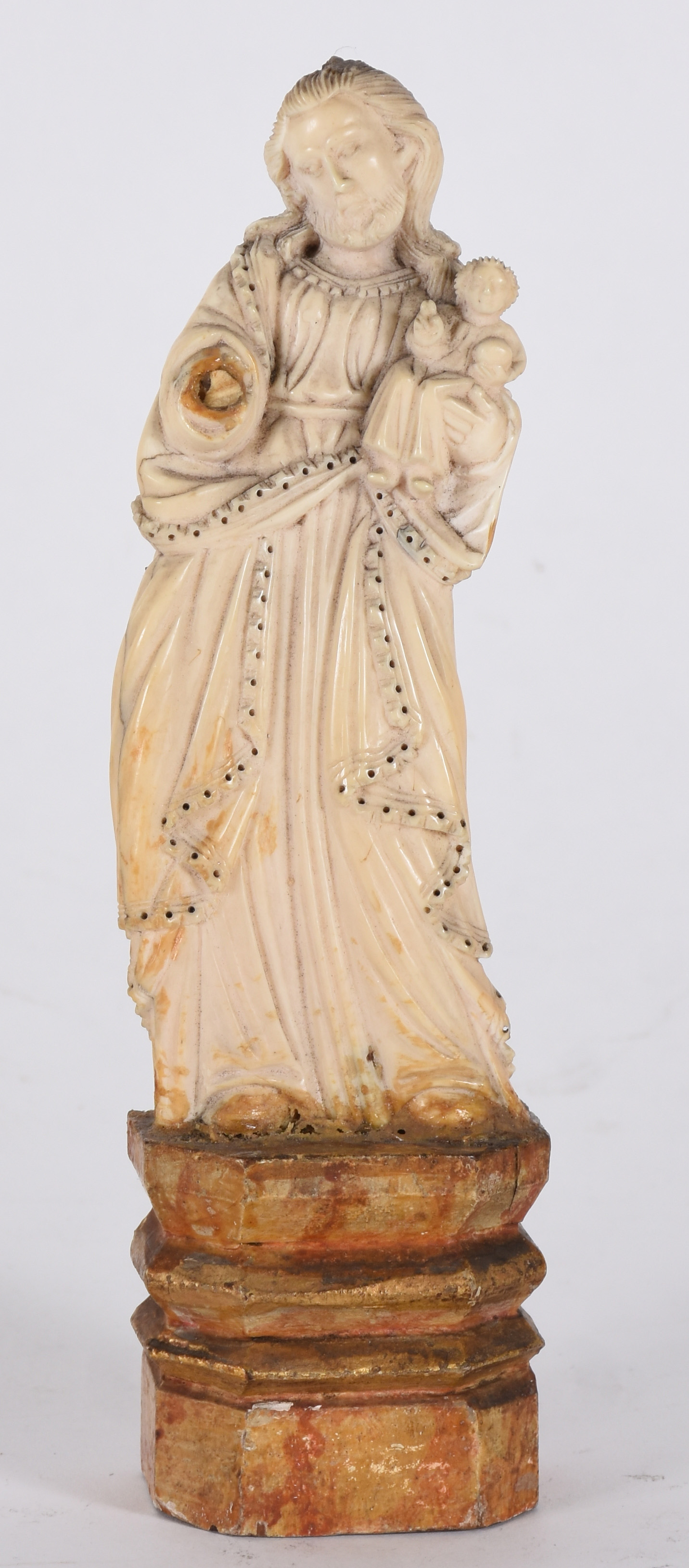 Belíssima imagem de marfim indo portuguesa de GOA, representando SÃO... - foto 1 de 4