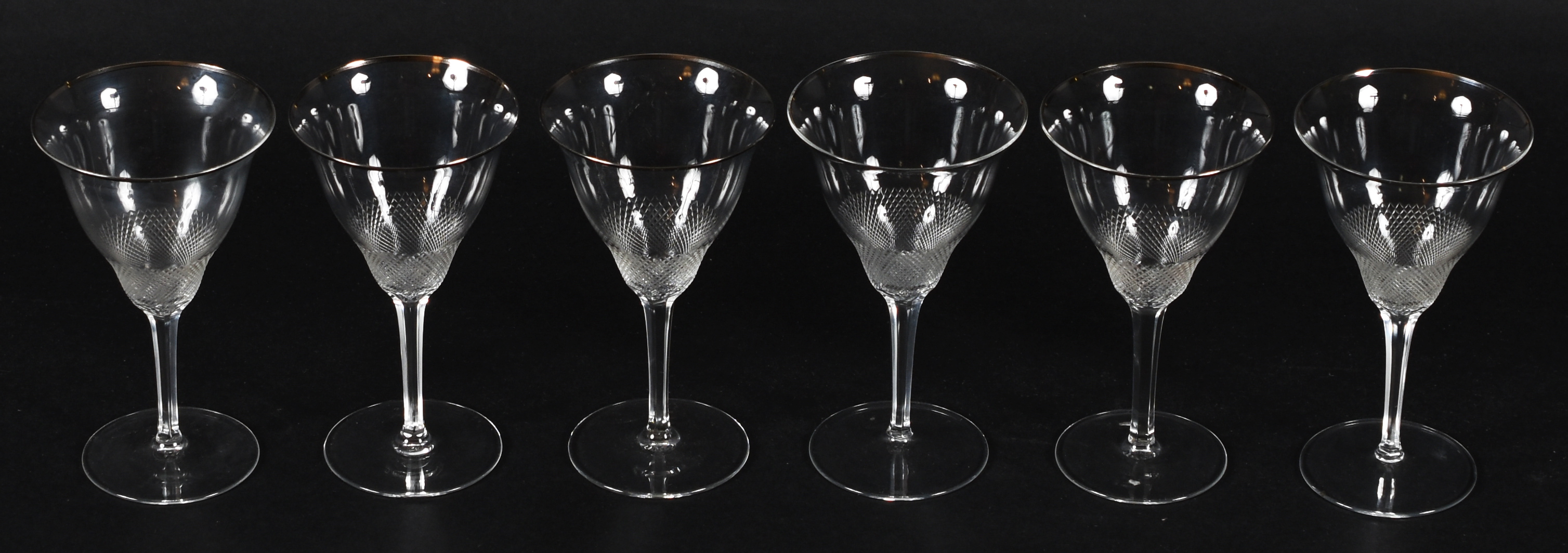Serviço de mesa – Cristal francês – Decoração com friso prata na... - foto 1 de 2