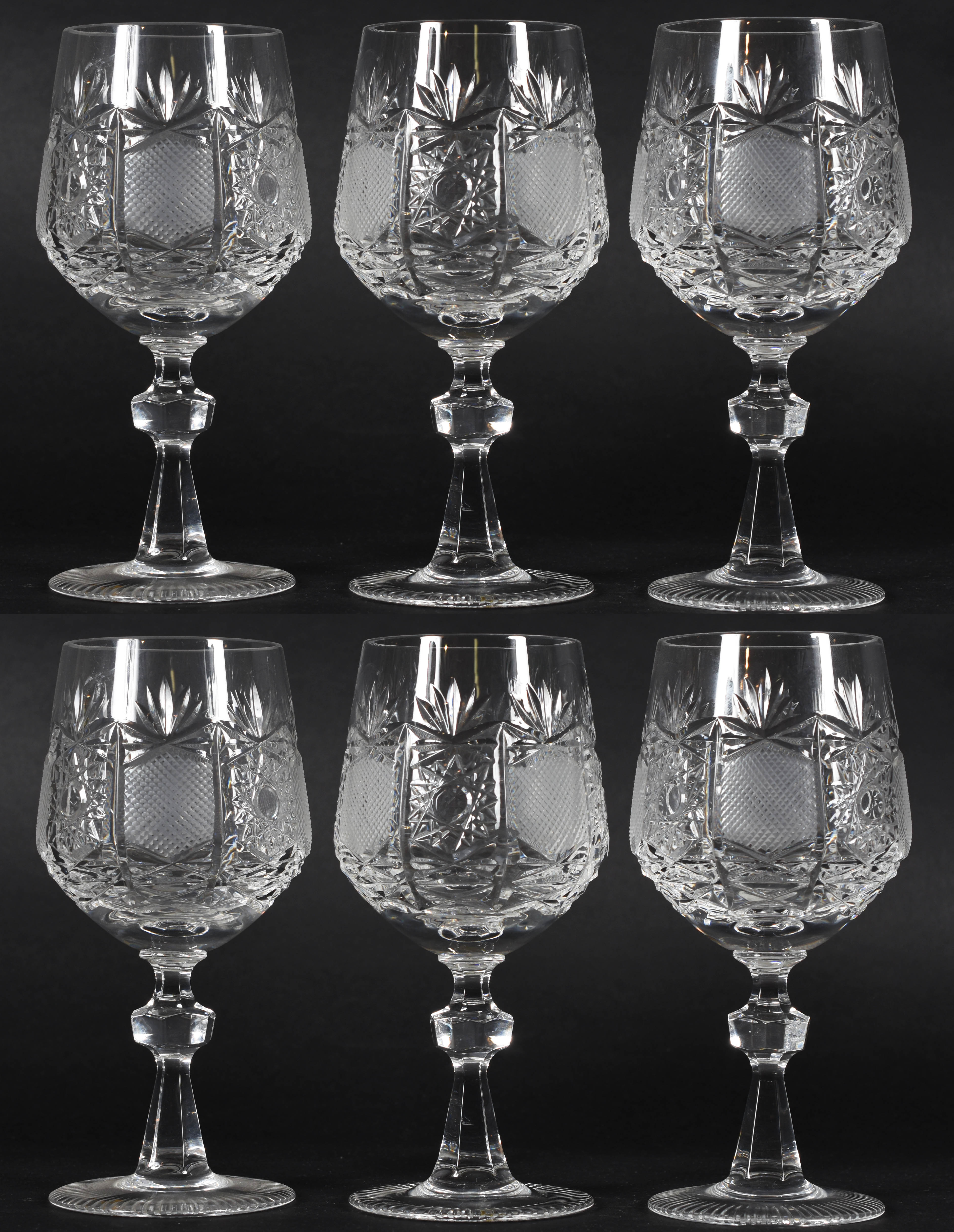 Conjunto de copos – Cristal europeu – Decoração em lapidados... - foto 1 de 2