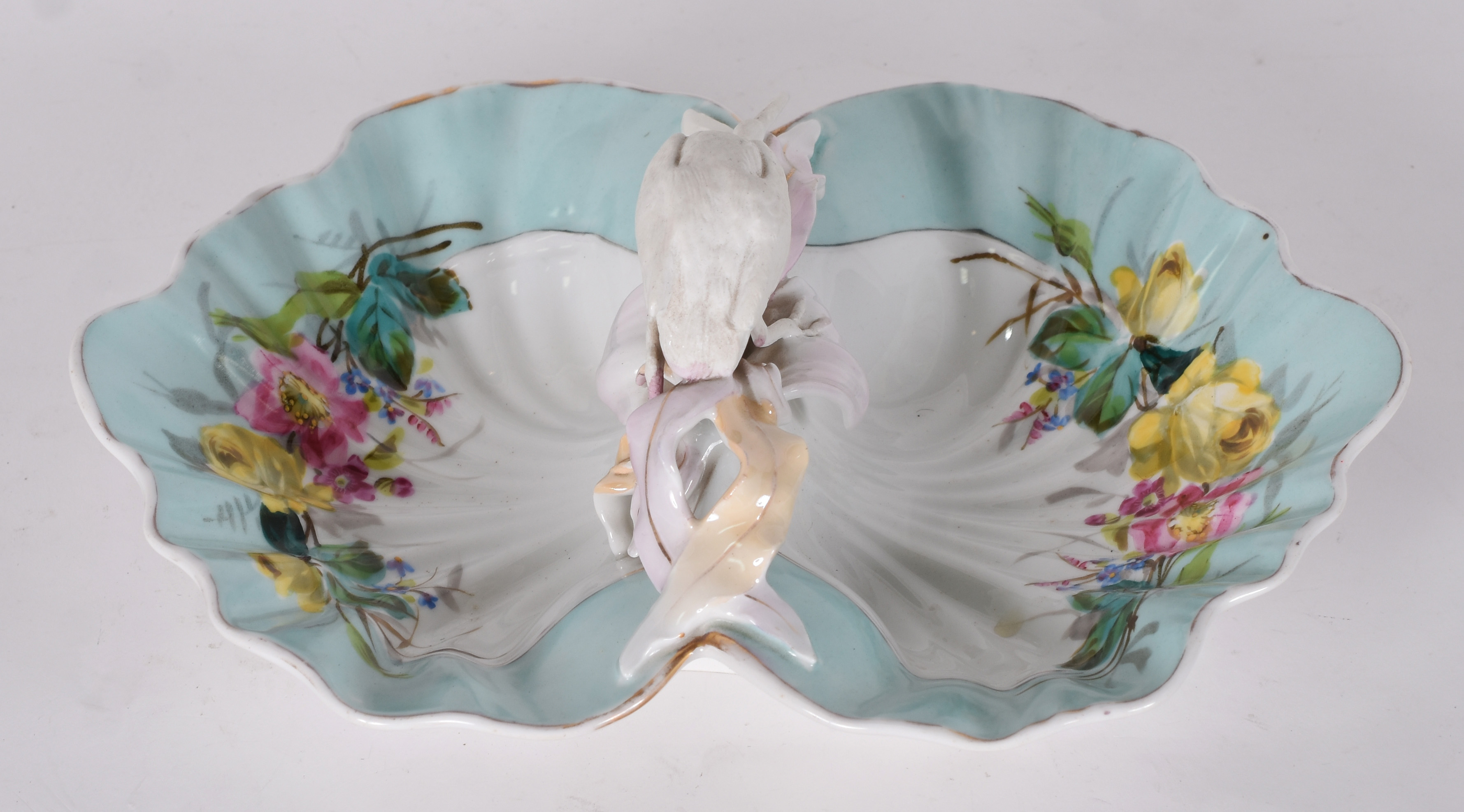 Prato para petiscos de porcelana francesa Velho Paris, borda azul... - foto 3 de 6