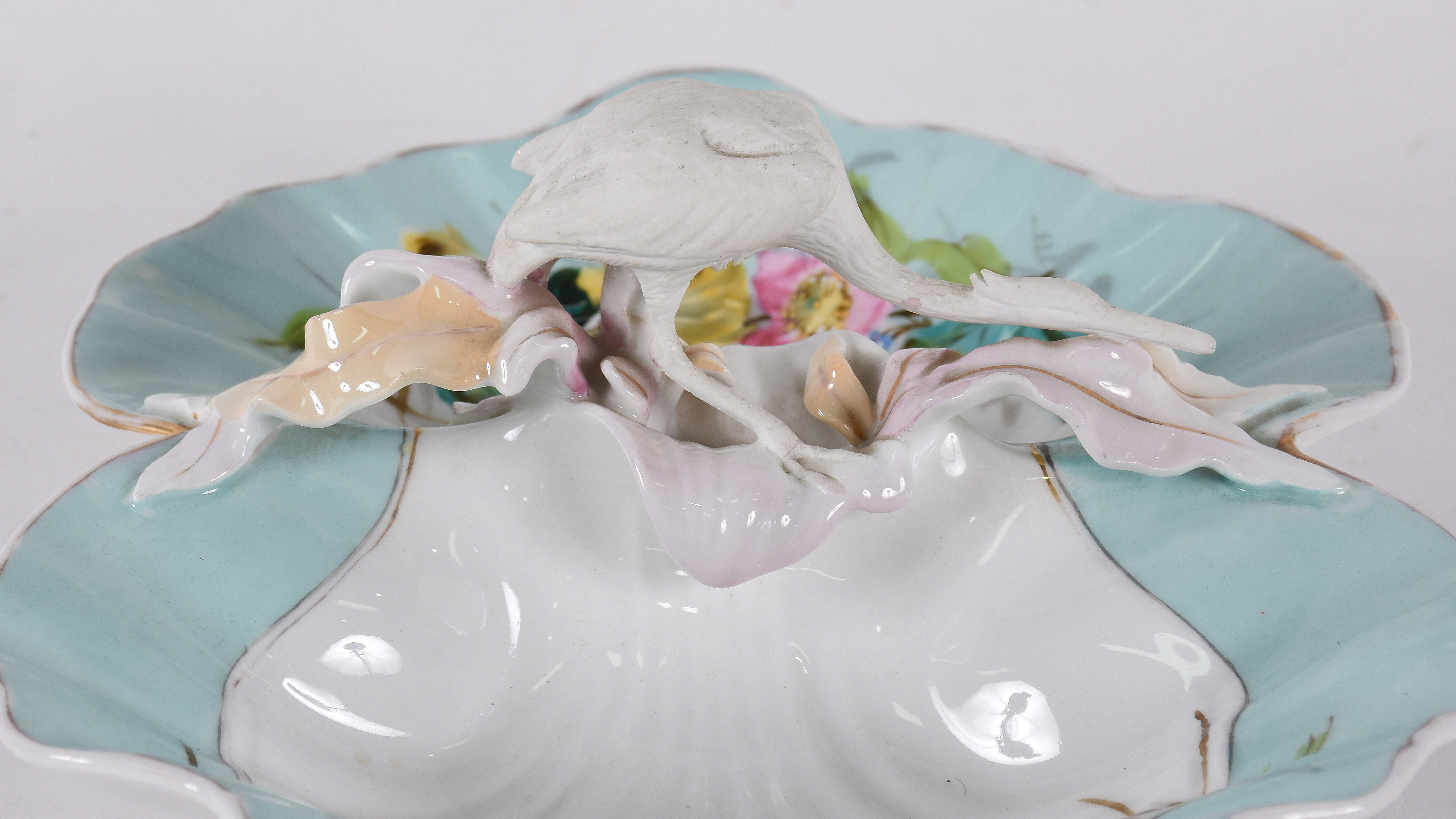 Prato para petiscos de porcelana francesa Velho Paris, borda azul... - foto 6 de 6