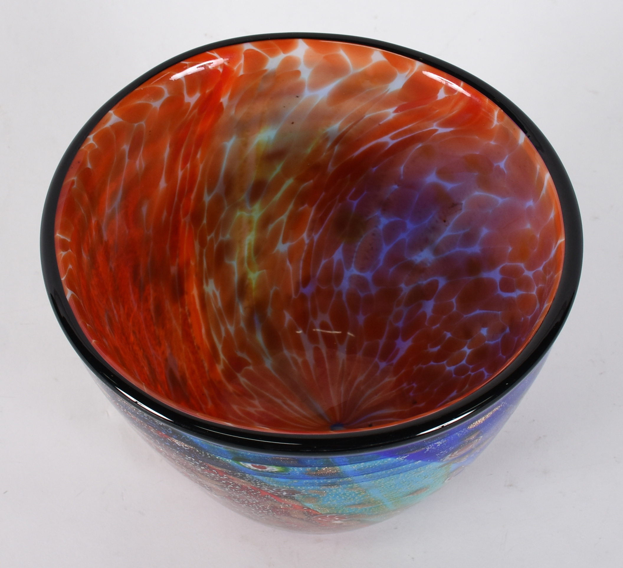 Cachepot de murano azul com pó de ouro . - foto 3 de 4