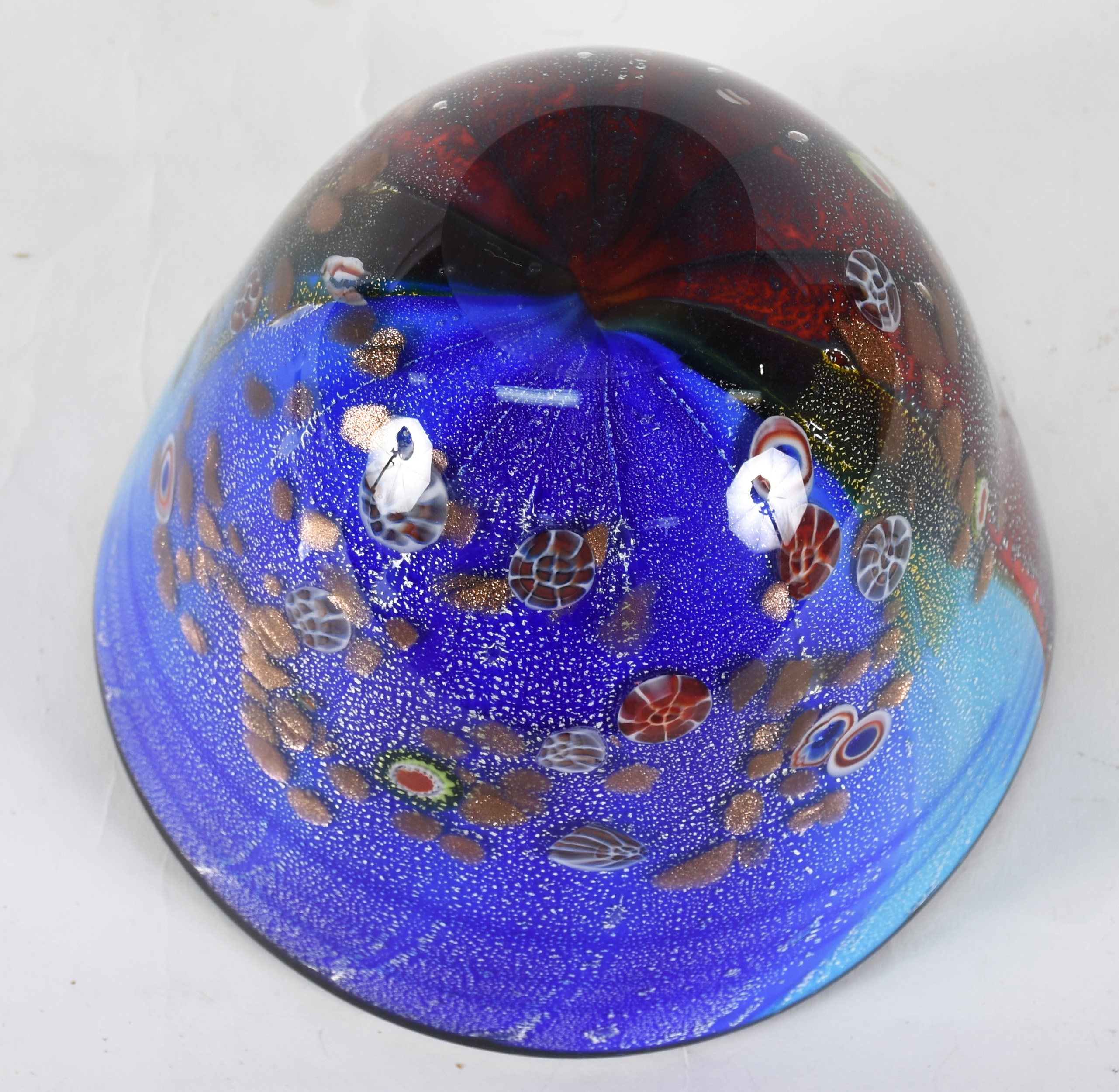 Cachepot de murano azul e marrom com pó de ouro . - foto 4 de 4