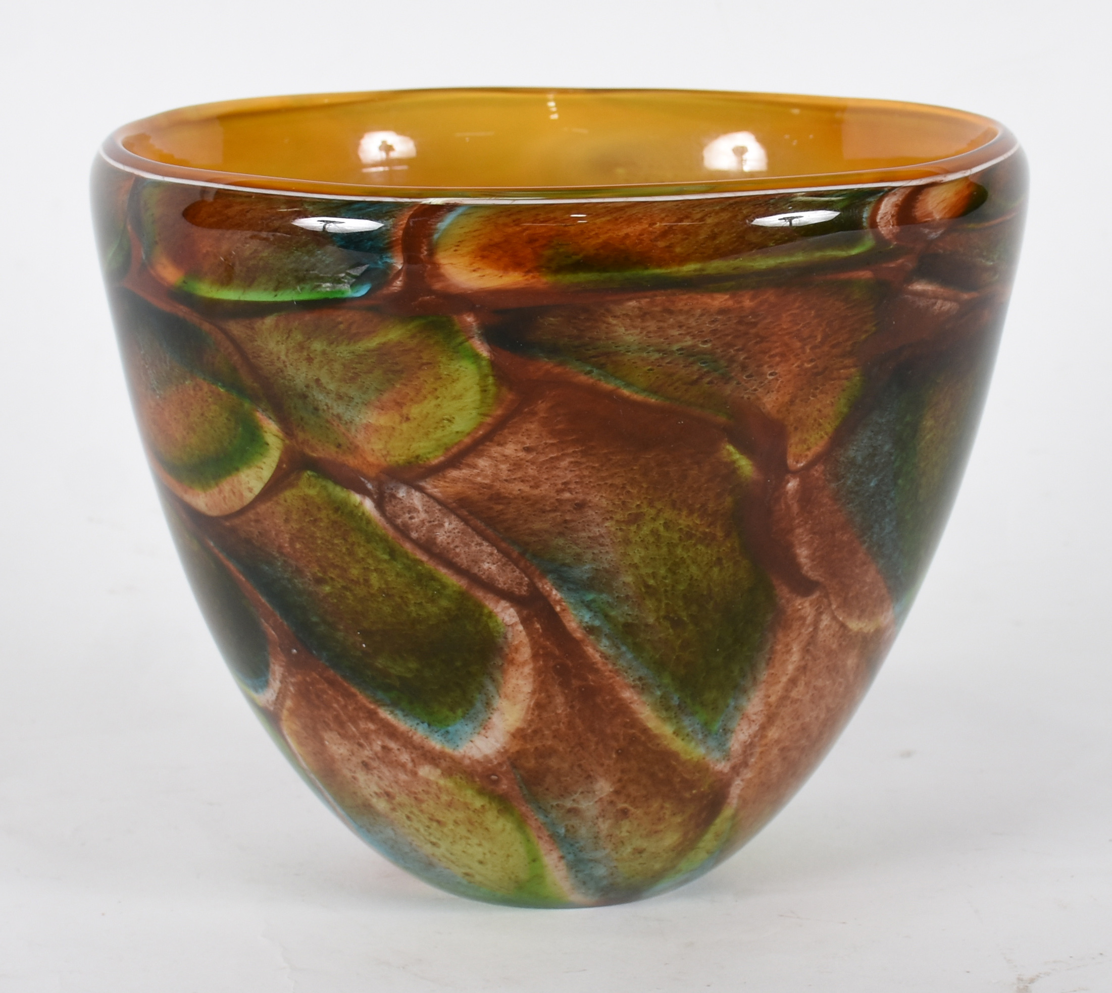 Cachepot de murano na cor âmbar mesclado. - foto 1 de 4