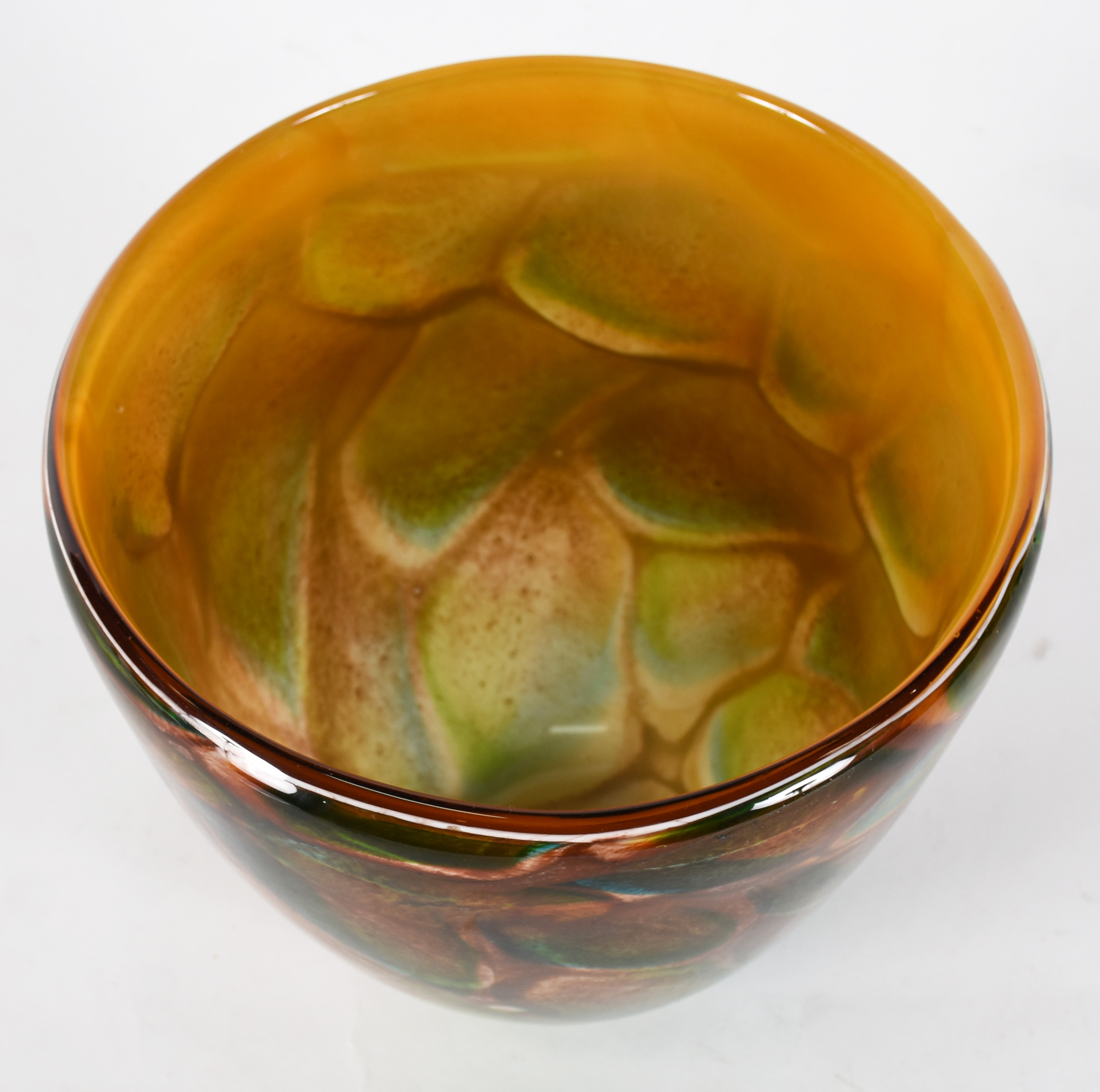 Cachepot de murano na cor âmbar mesclado. - foto 2 de 4