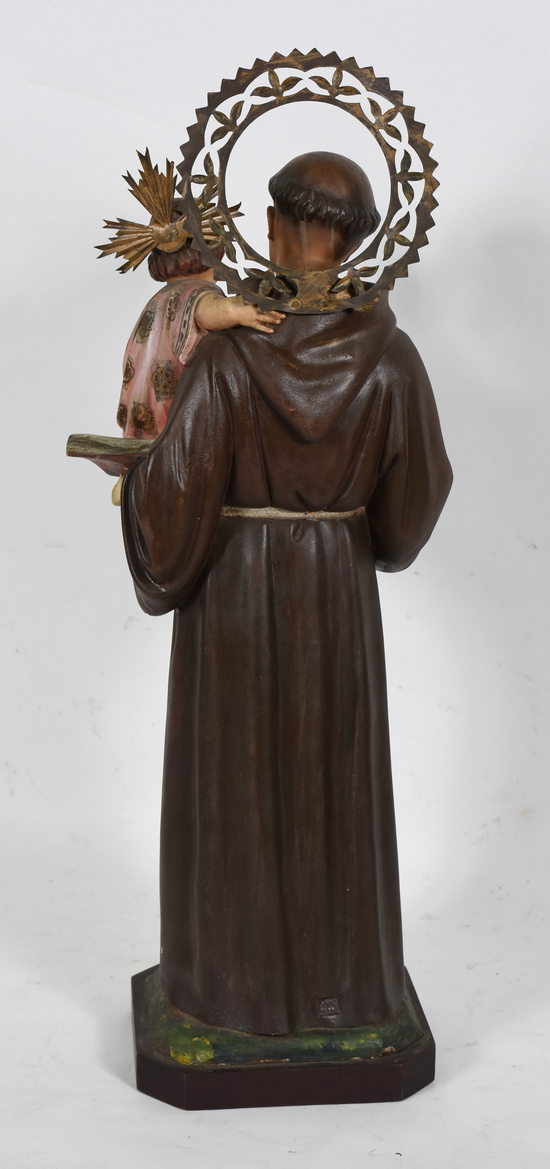 Santo Antônio com menino e resplendor. Grande e antiga imagem de... - foto 4 de 5