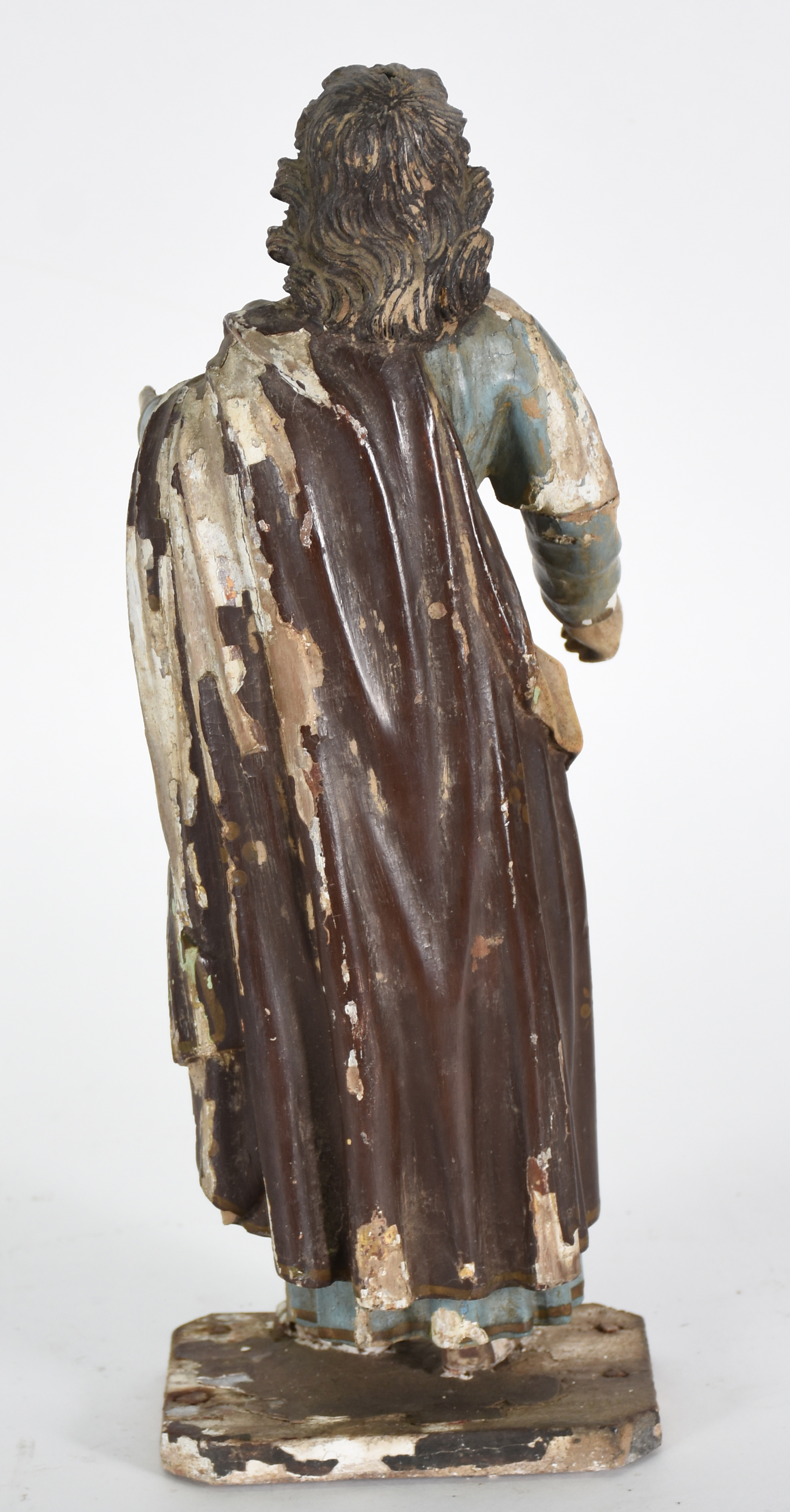 Antiga imagem de Santo de madeira policromada (pintura descascando). - foto 4 de 4