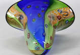 Jarro de murano azul e verde com pó de ouro . - Jarro de murano azul e verde com pó de ouro .