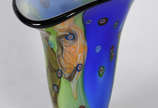 Jarro de murano azul e verde com pó de ouro . - Jarro de murano azul e verde com pó de ouro .