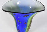 Jarro de murano azul e verde com pó de ouro . - Jarro de murano azul e verde com pó de ouro .