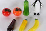 Sete peças diversas de Murano, legumes, frutas ... - Sete peças diversas de Murano, legumes, frutas e pinguim .