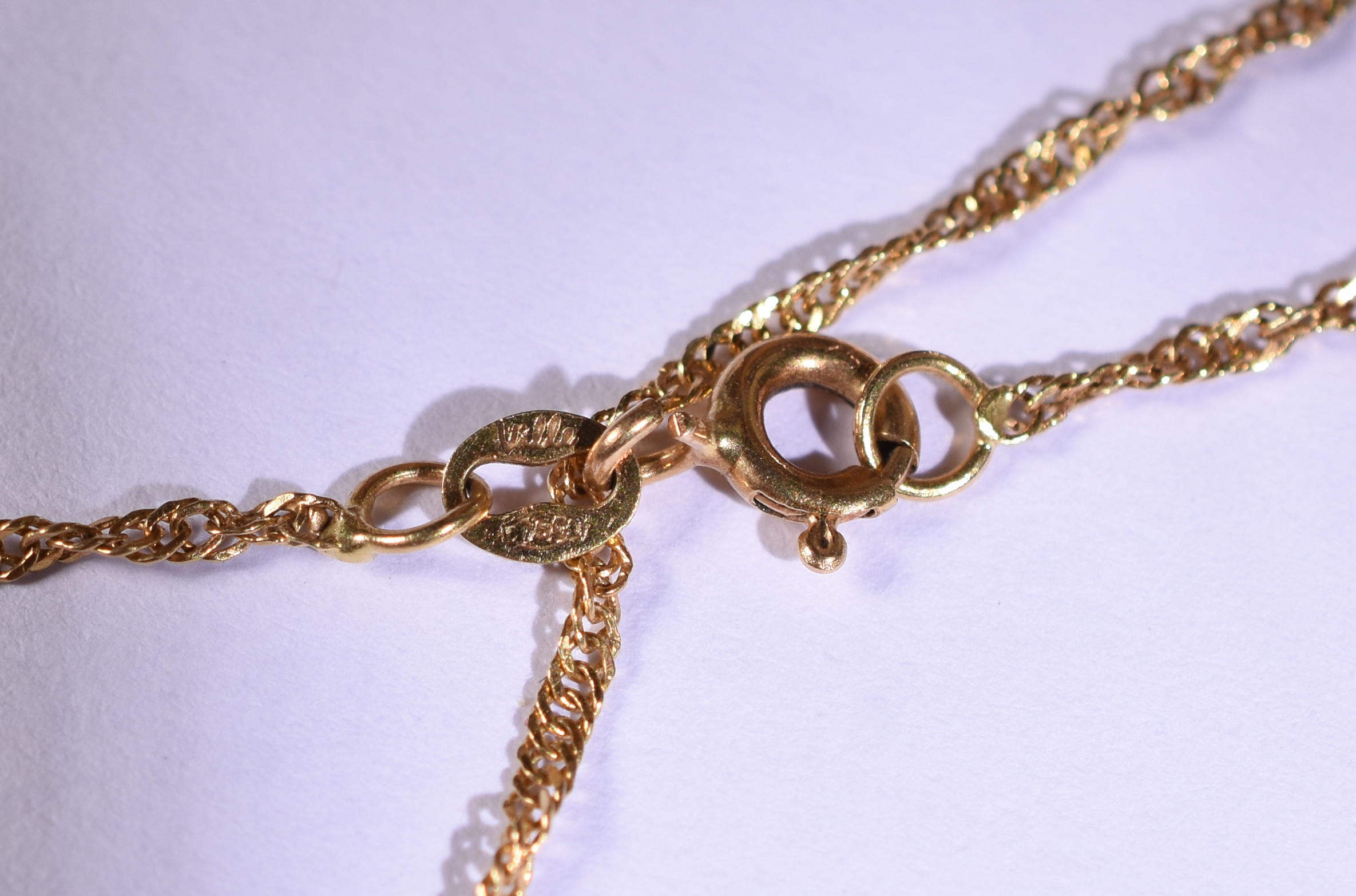 Colar de ouro 18k e pingente com pérolas e safiras (Por questão de... - foto 3 de 4