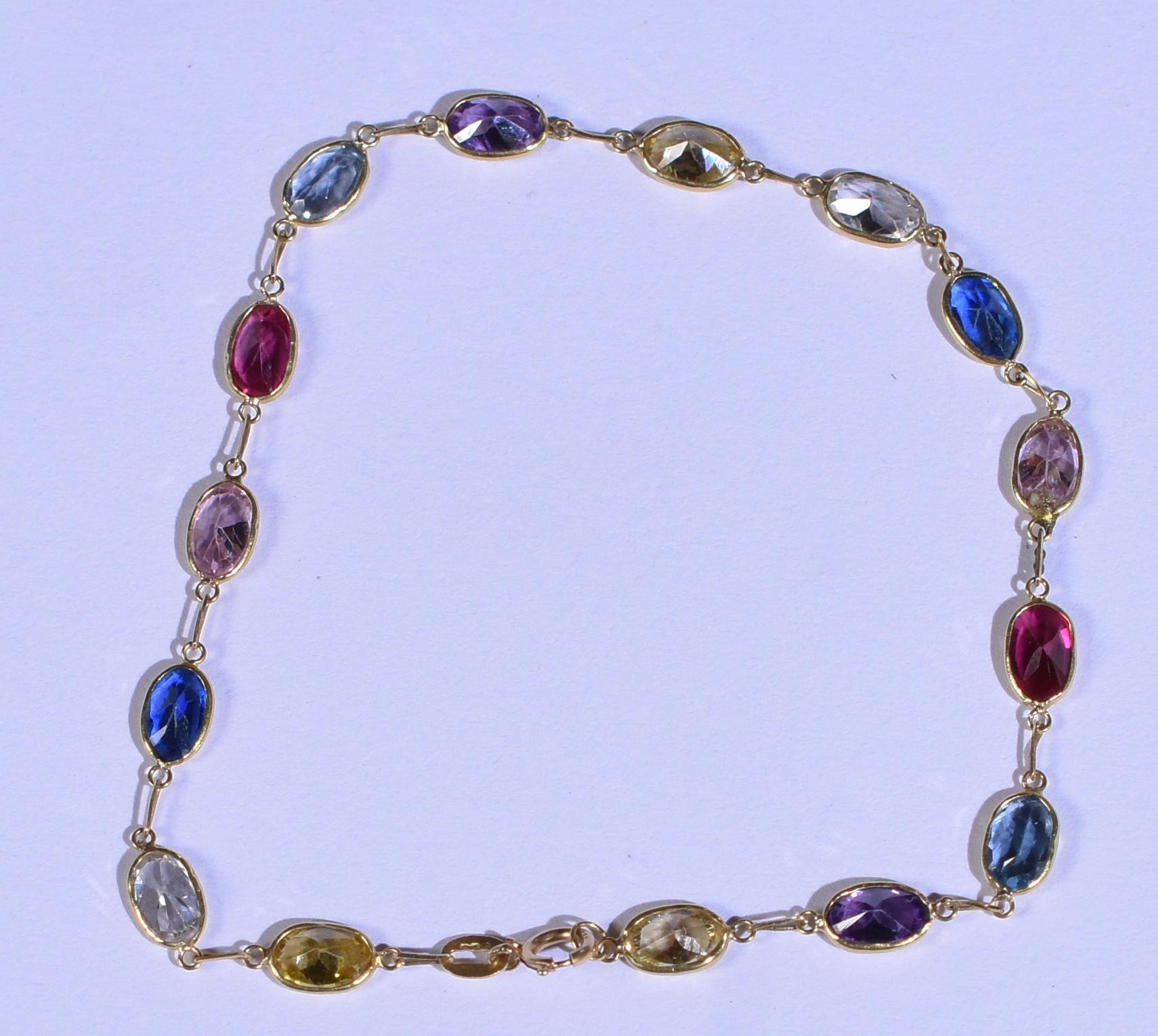Pulseira de ouro 18k com pedras coloridas (Por questão de segurança a... - foto 1 de 2