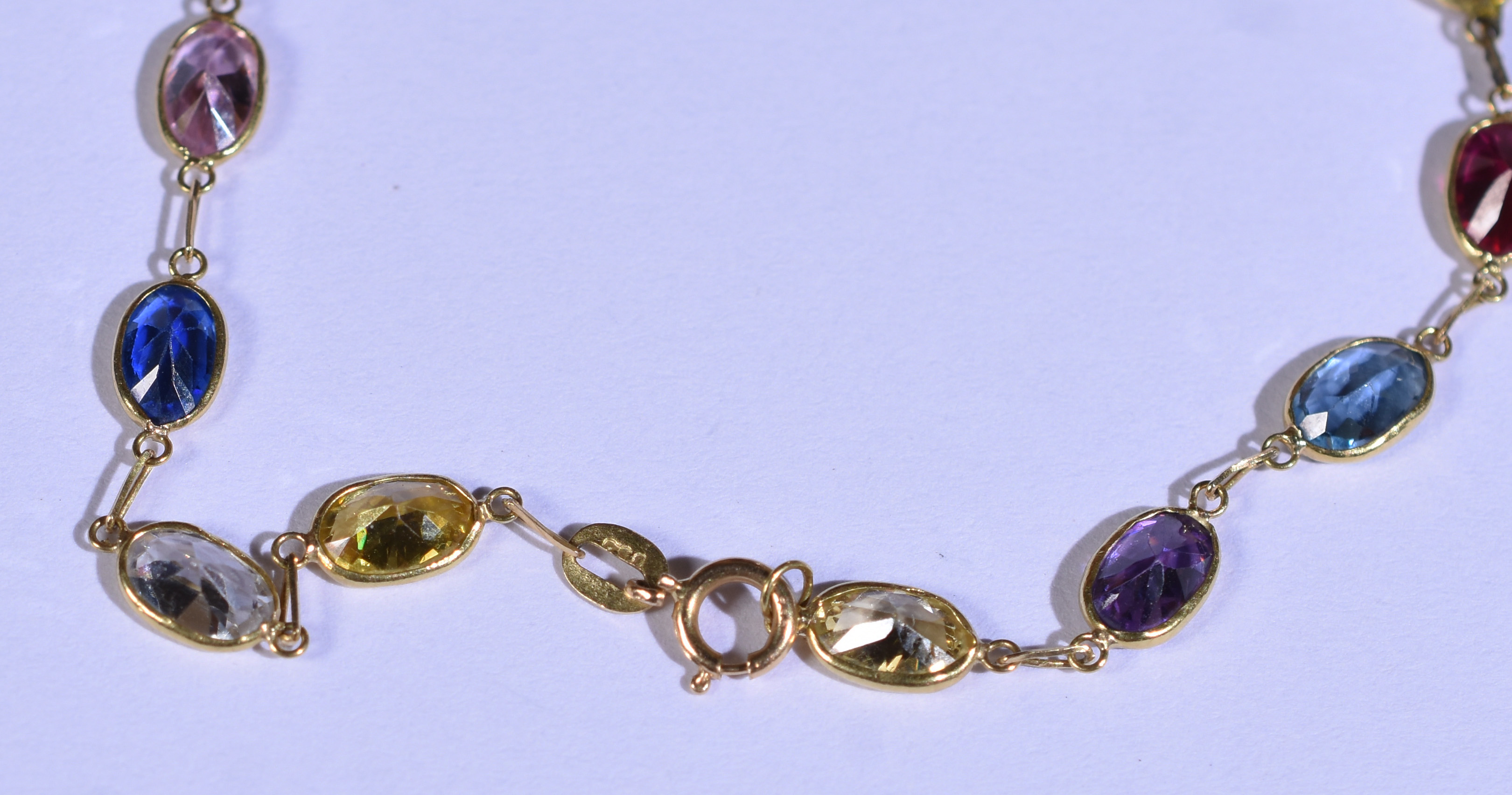 Pulseira de ouro 18k com pedras coloridas (Por questão de segurança a... - foto 2 de 2