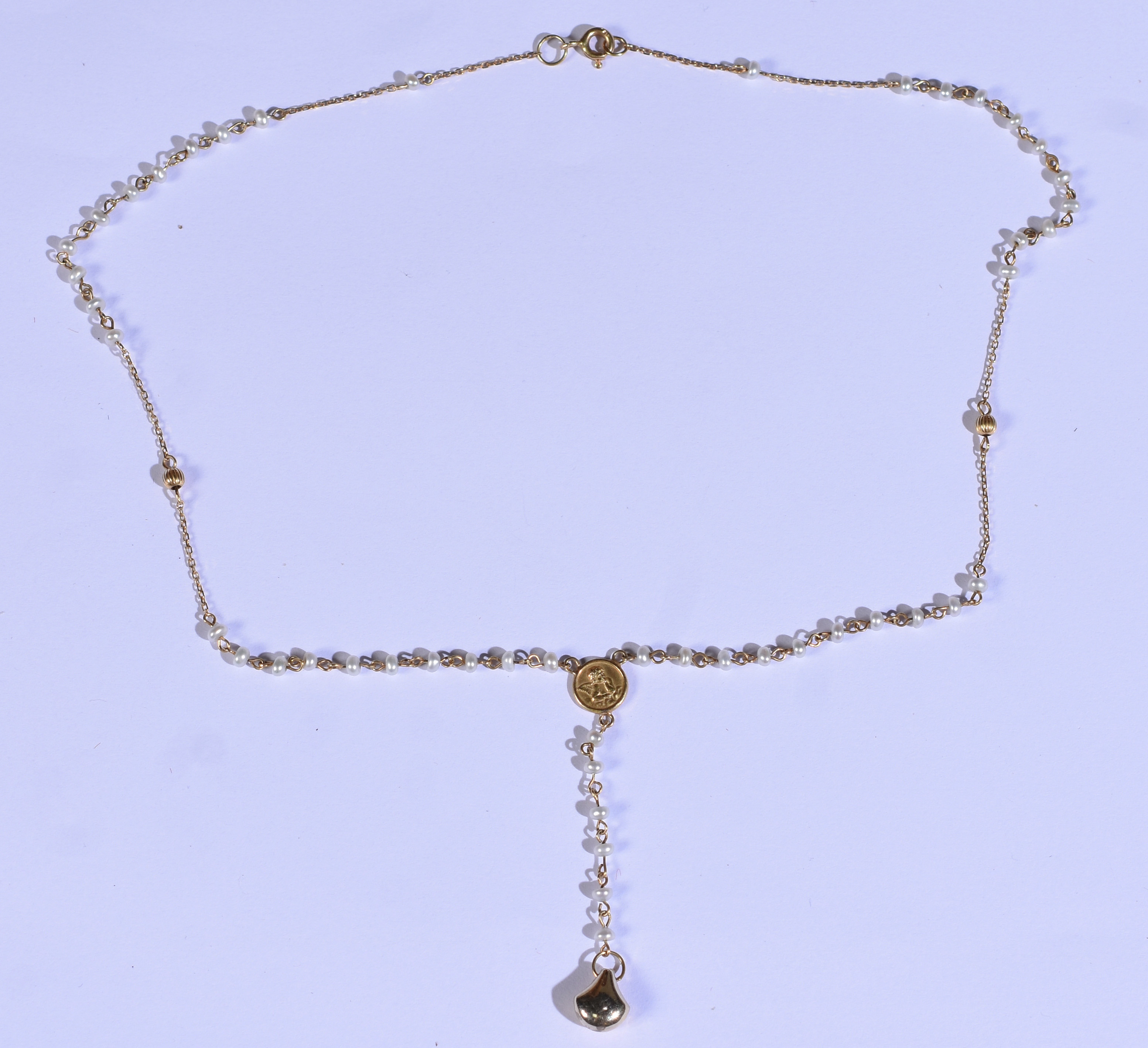 Gargantilha tipo terço de ouro 18k e mini pérolas ( Por questão de... - foto 1 de 3