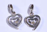 Par de brincos de ouro 18k branco com 2 brilhan... - Par de brincos de ouro 18k branco com 2 brilhantes tipo coração  ( Por questão de segurança a peça não se encontra na loja )