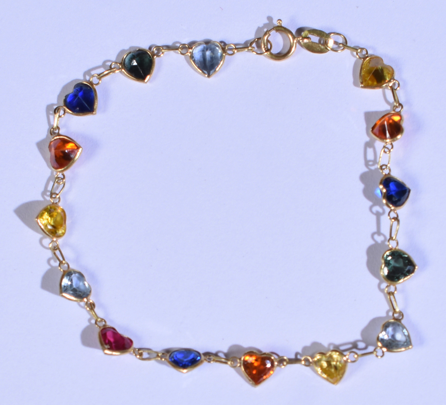 Pulseira de ouro 18k com pedras coloridas (por questão de segurança a... - foto 1 de 2