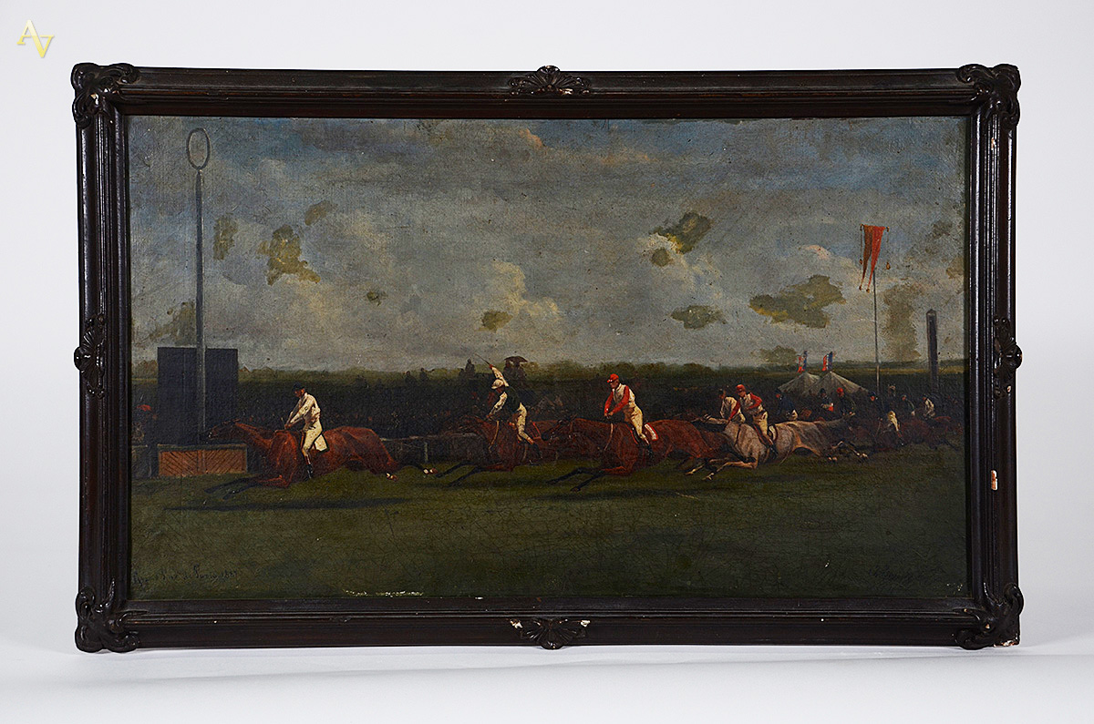 ESCOLA EUROPÉIA - Corrida de cavalos - ost - 41 x 71 (apresenta... - foto 1 de 4