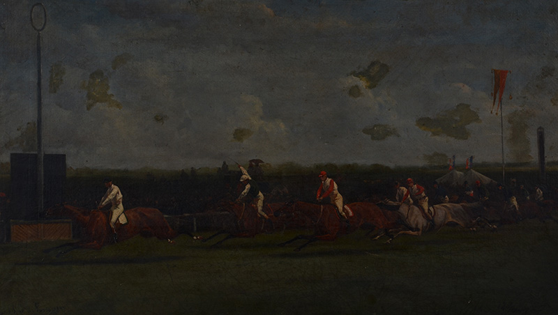 ESCOLA EUROPÉIA - Corrida de cavalos - ost - 41 x 71 (apresenta... - foto 2 de 4