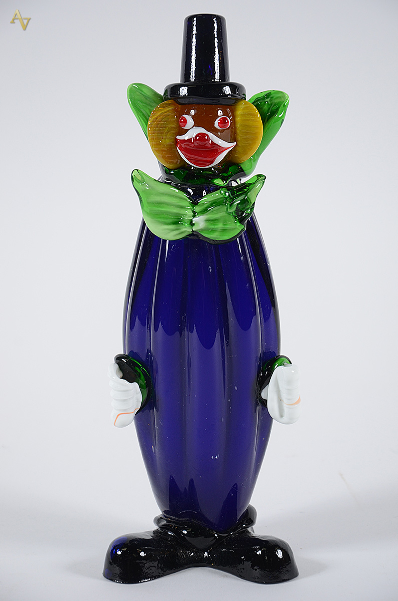 Palhaço de murano azul. Altura 30 cm. - foto 1 de 2