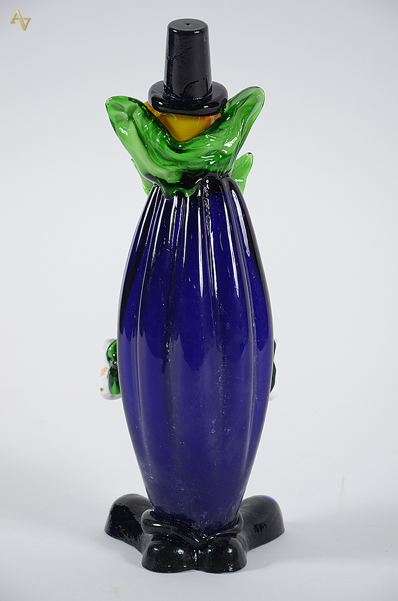 Palhaço de murano azul. Altura 30 cm. - foto 2 de 2