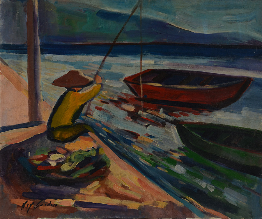 NEY CARDOSO - Barcos - ost - 46 x 55 (sem moldura - chassi no estado). - foto 2 de 3