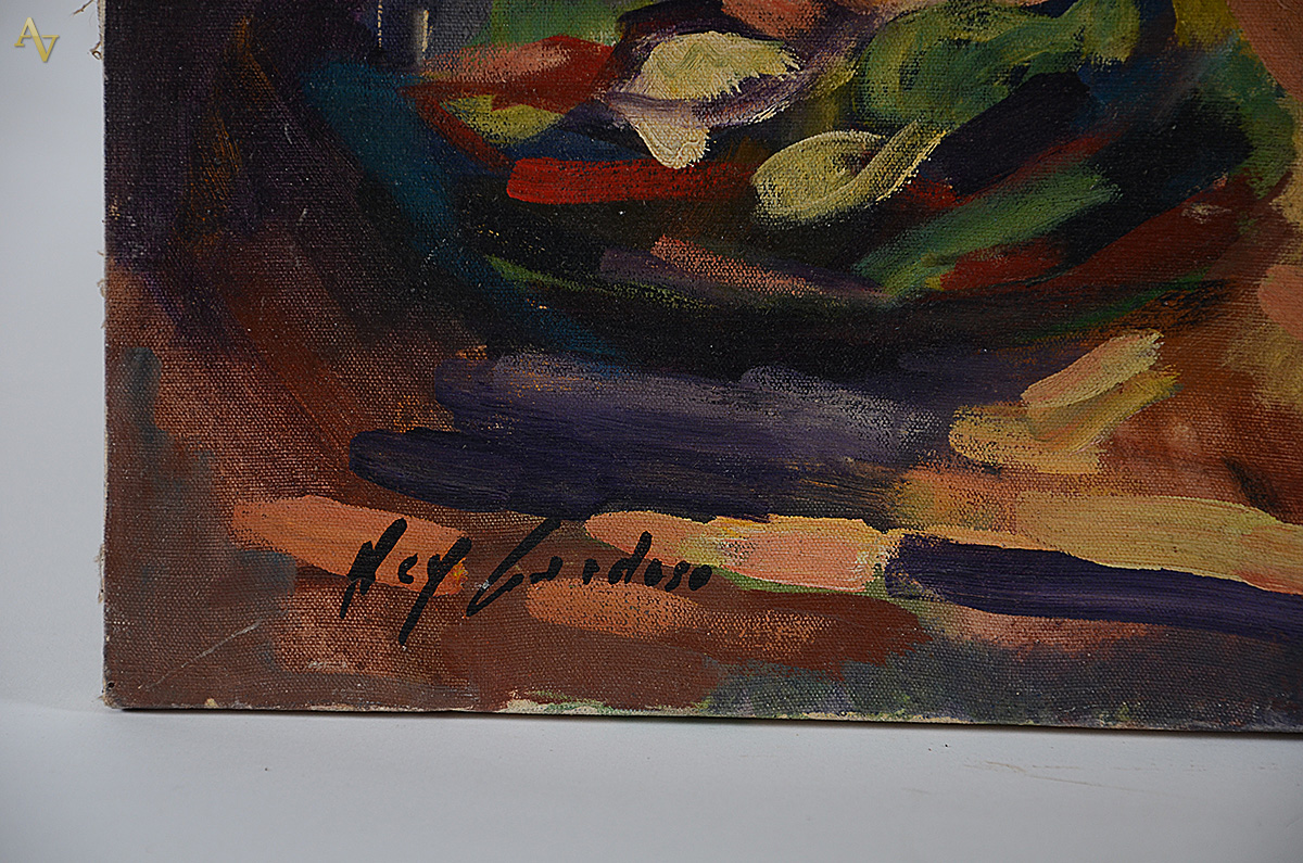 NEY CARDOSO - Barcos - ost - 46 x 55 (sem moldura - chassi no estado). - foto 3 de 3