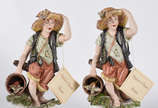 Teresa Linhares,  - Par de camponeses -  Esta estatueta foi elaborada com a mais pura porcelana de Limoges - França . Toque final de Teresa Linhares, a grande mestre em p