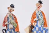 Teresa Linhares,  - Par de palhaços pensativos -  Esta estatueta foi elaborada com a mais pura porcelana de Limoges - França . Toque final de Teresa Linhares, a grande me