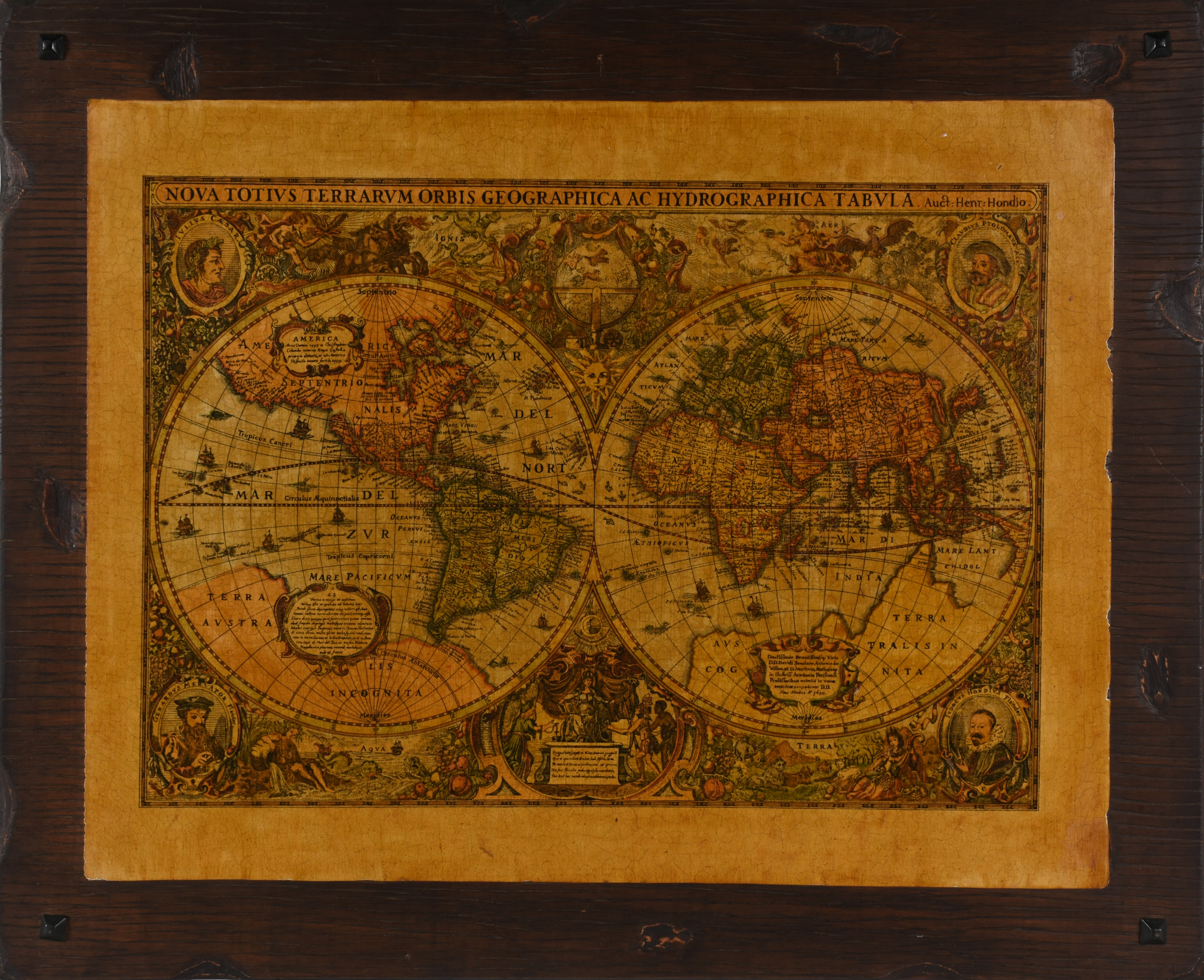 Mapa Mundi com alegorias e figuras de geógrafos famosos , de HENR... - foto 1 de 3