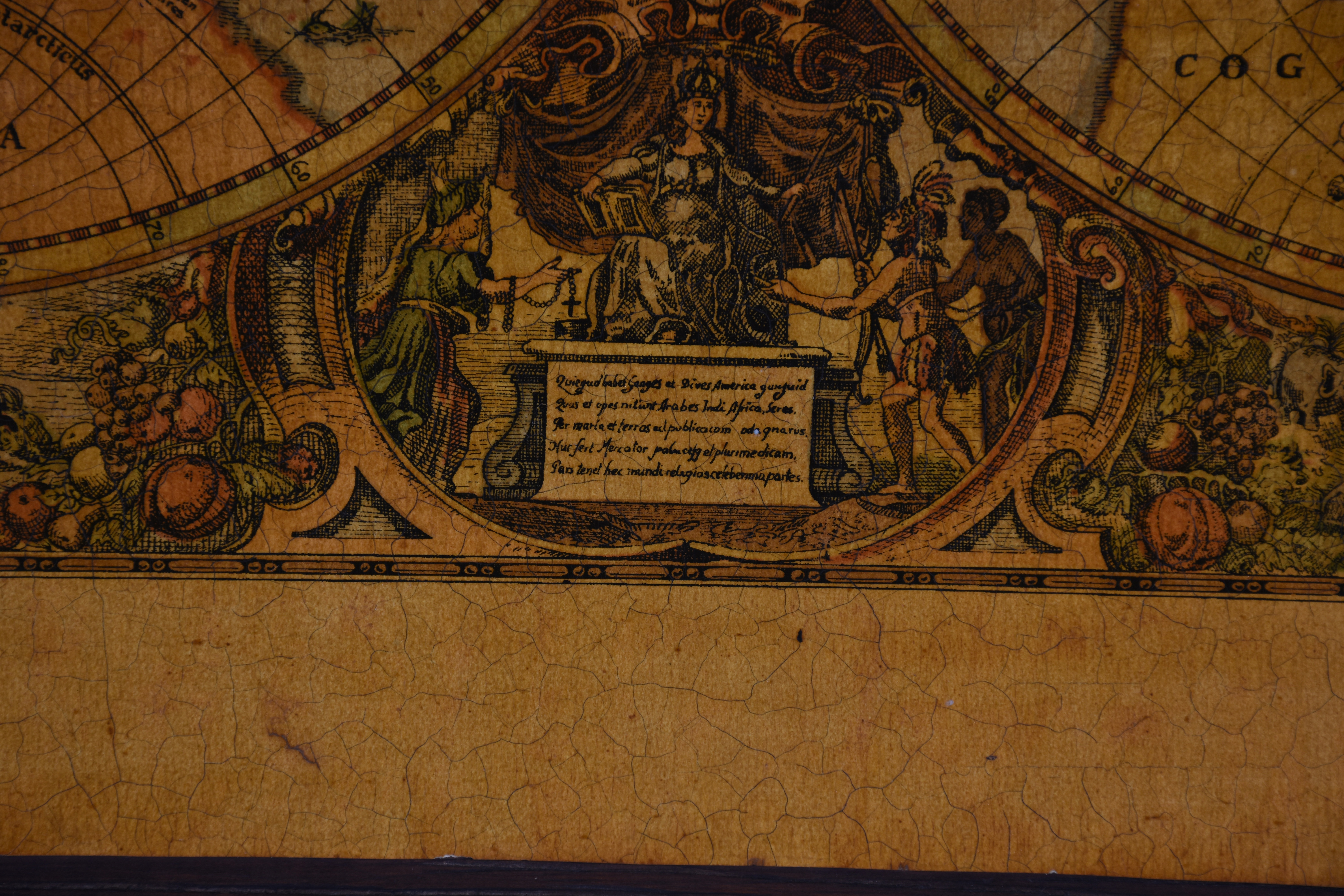 Mapa Mundi com alegorias e figuras de geógrafos famosos , de HENR... - foto 3 de 3