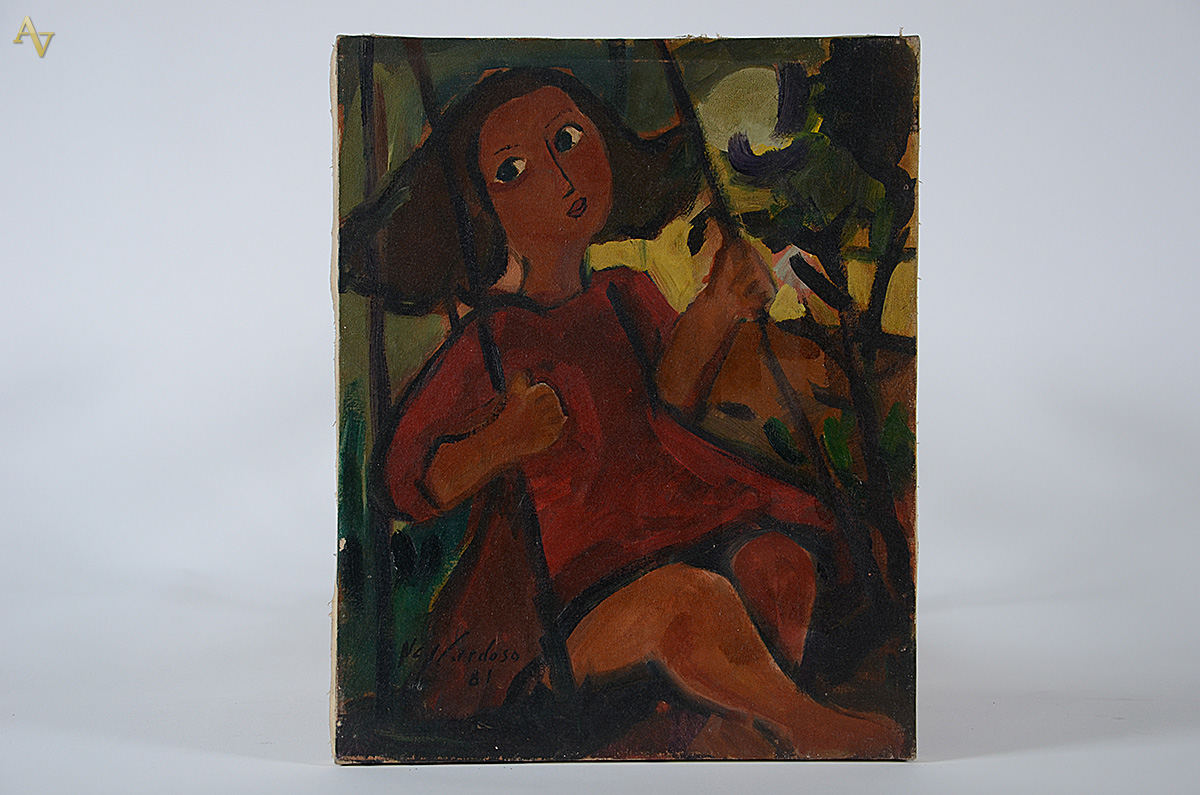 NEY CARDOSO - Menina no balanço - ost - 41 x 33 (sem moldura) - foto 1 de 3