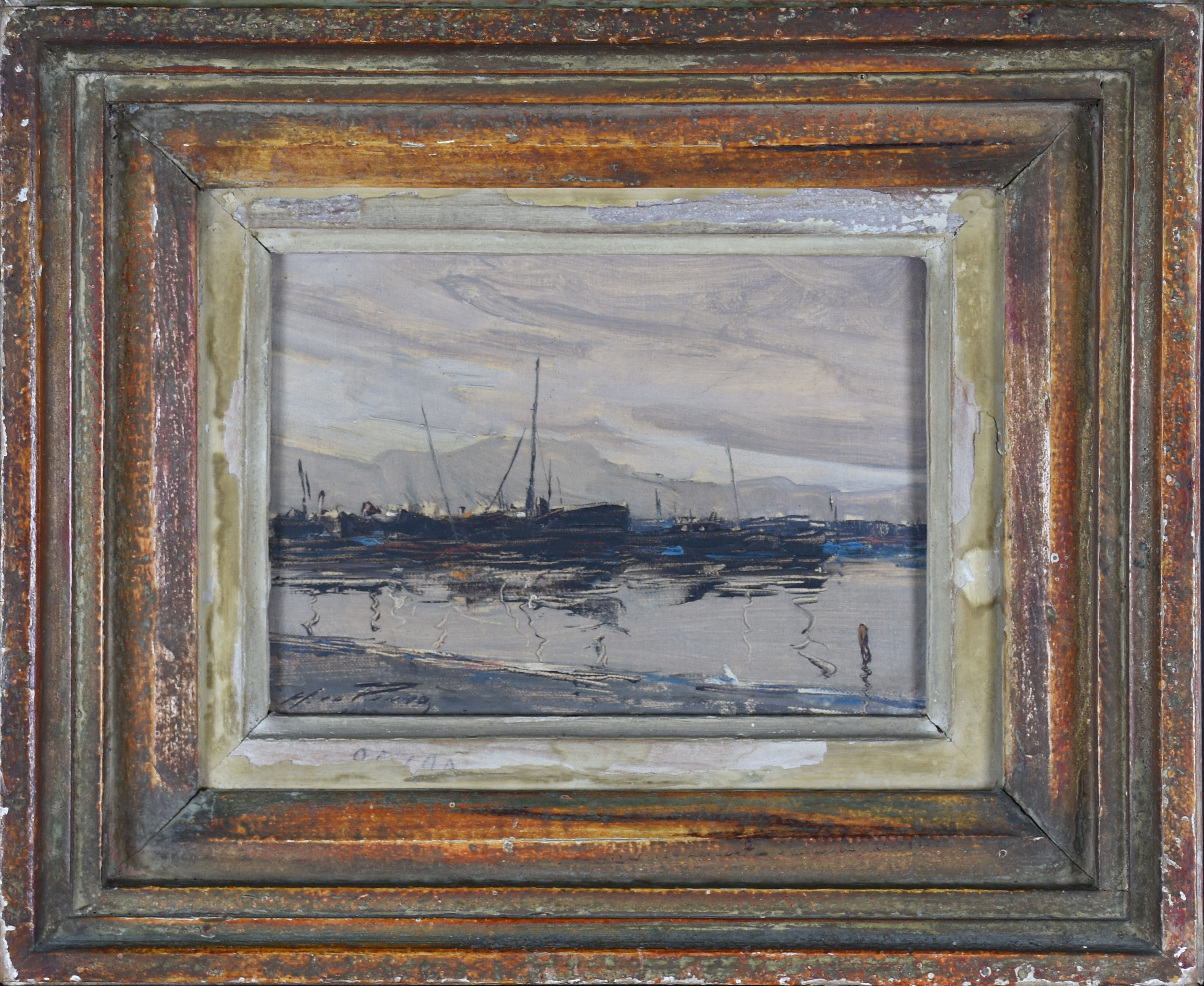 Heitor de Pinho (1897-1968), Marinha com barcos - foto 1 de 3
