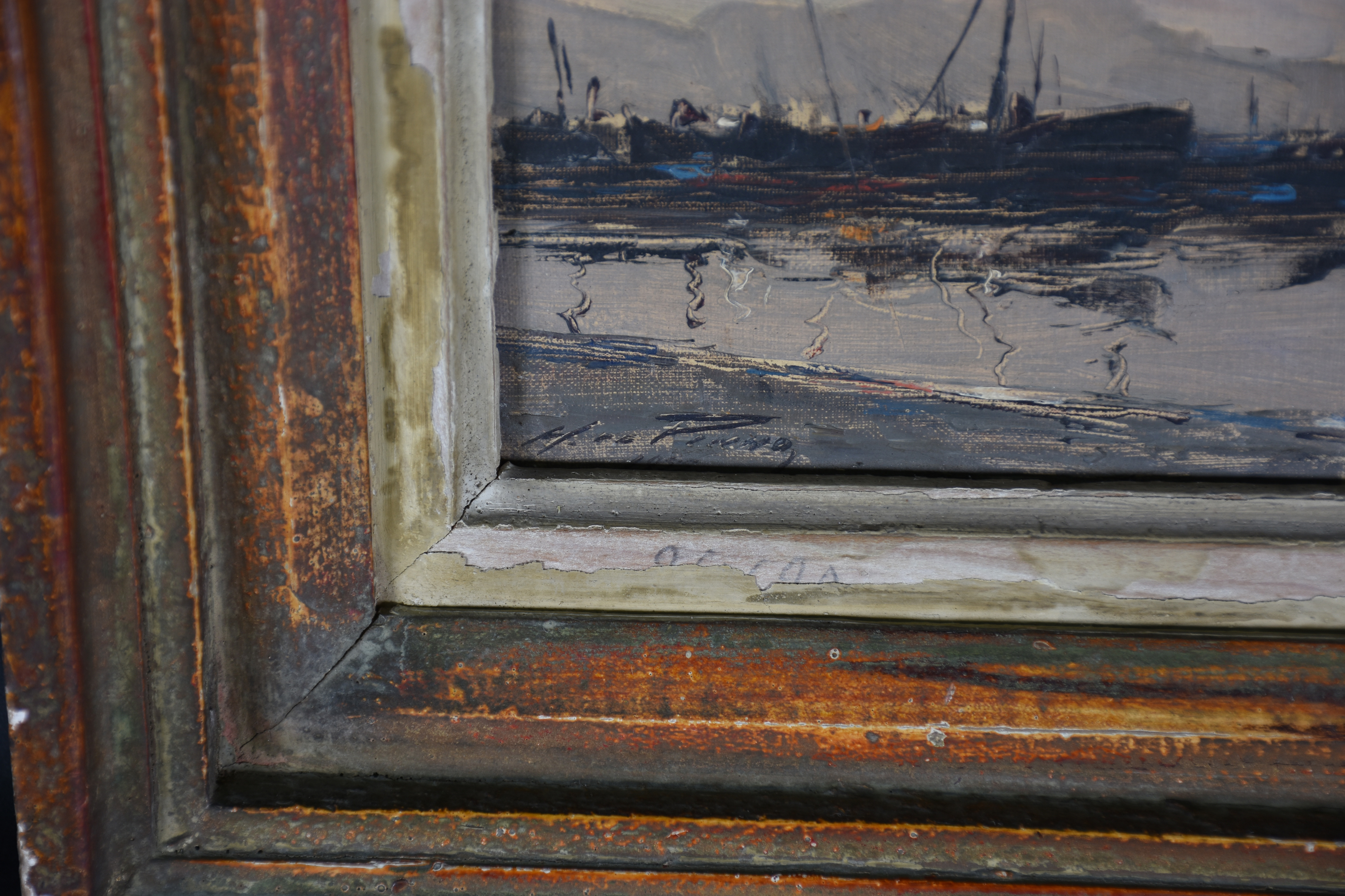 Heitor de Pinho (1897-1968), Marinha com barcos - foto 3 de 3