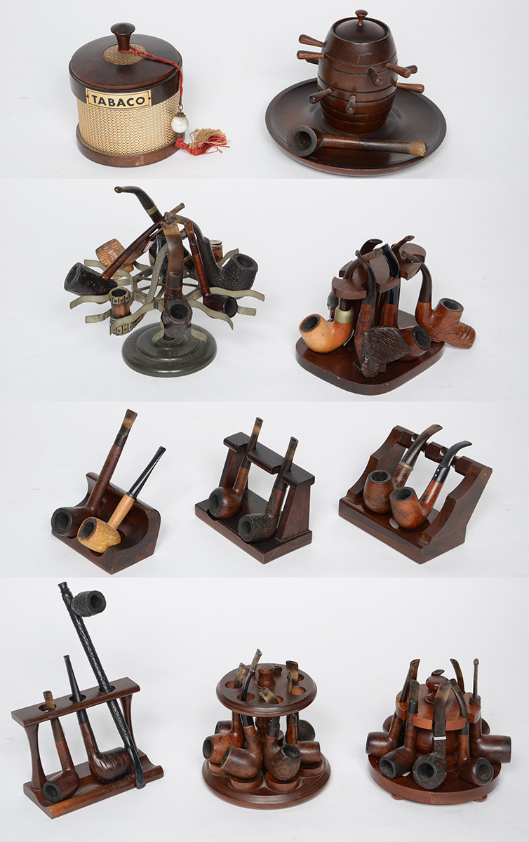 Antiga coleção de cachimbos, sendo: 39 cachimbos, 9 suportes de... - foto 1 de 2