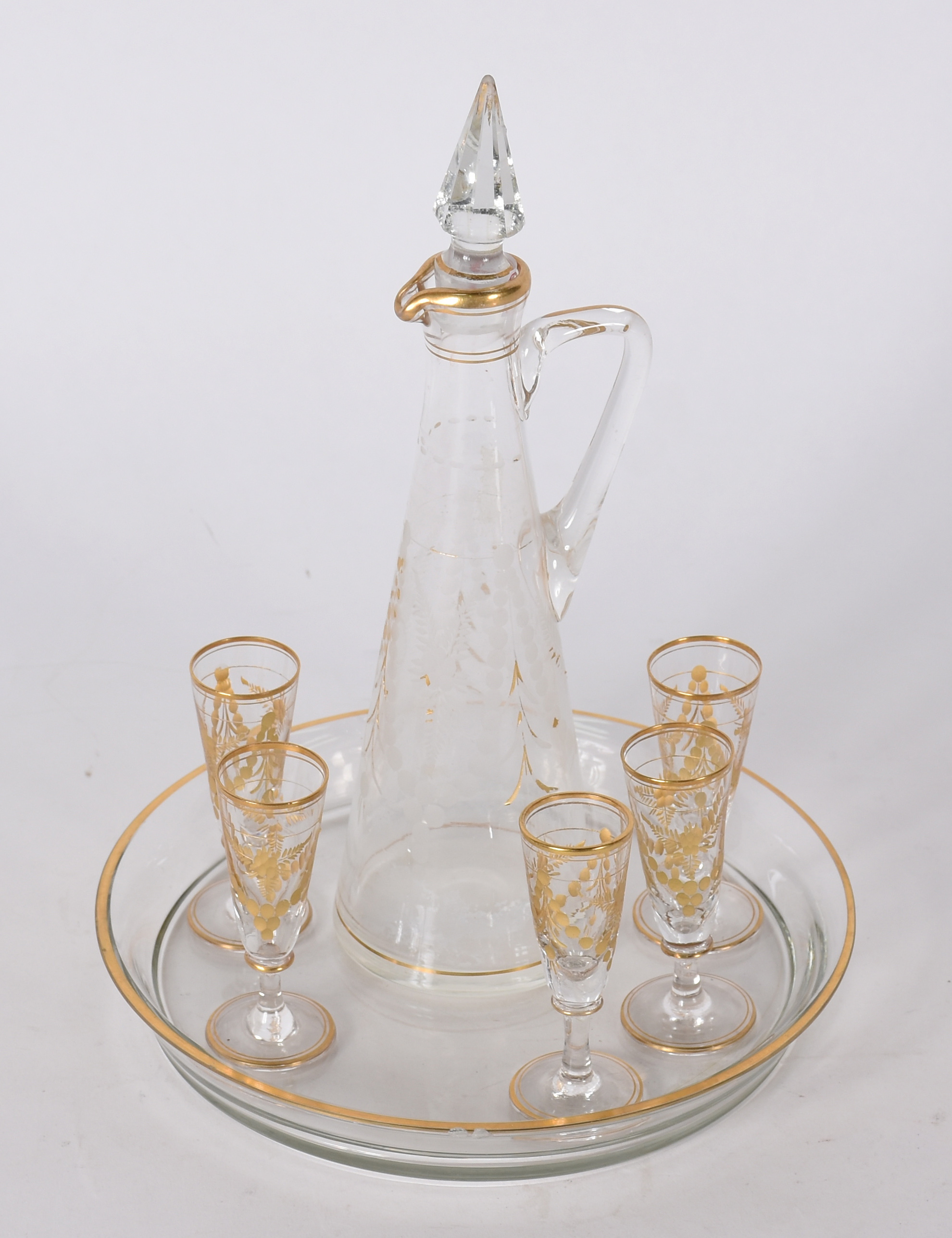 Conjunto de licoreira com 5 copinhos e presentoir de cristal com... - foto 2 de 4