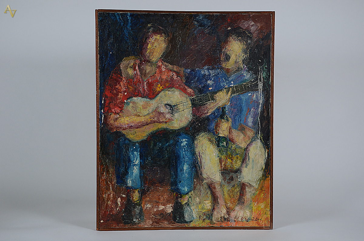 GENTIL CORREA - Violeiro - ost - 81 x 65 (tela com pequeno rasgo e... - foto 1 de 4