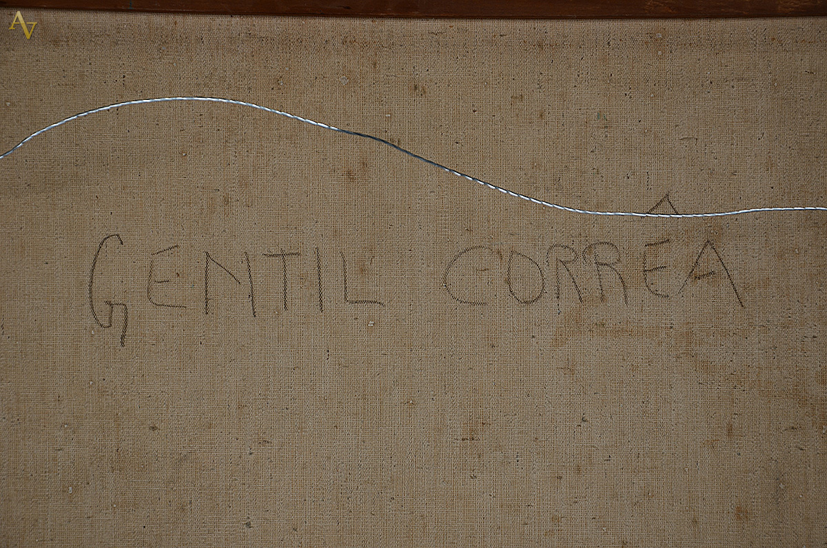 GENTIL CORREA - Violeiro - ost - 81 x 65 (tela com pequeno rasgo e... - foto 4 de 4