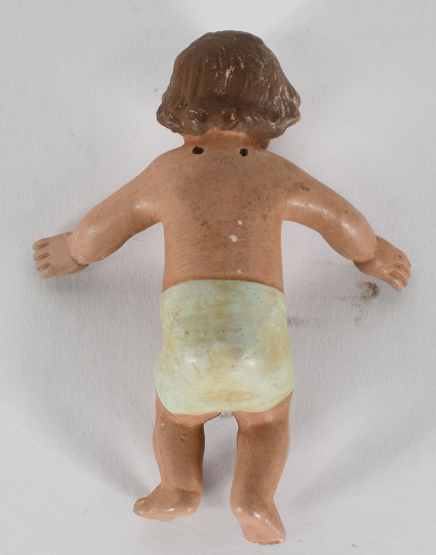 Pequeno menino Deus de madeira policromada e olhos de vidro. - foto 2 de 3