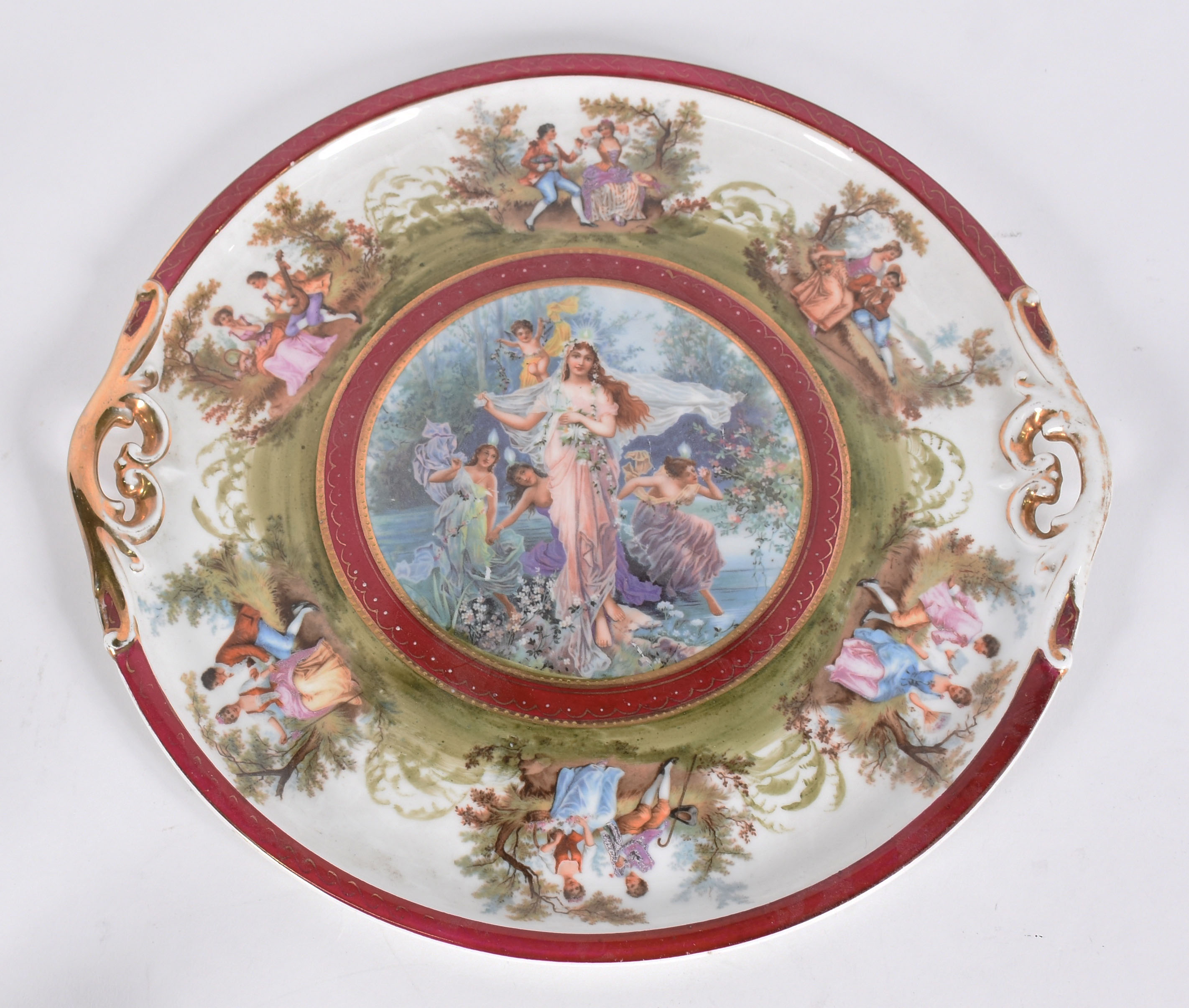 Tête-a-tête de porcelana Austríaca velho Viena sendo : 4 xícaras com... - foto 3 de 7