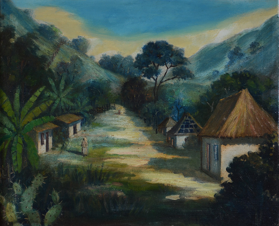 OLDACK DE FREITAS - Casario com montanha - ost - 51 x 62 - foto 2 de 2