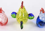 Três galinhas de Murano. - Três galinhas de Murano.