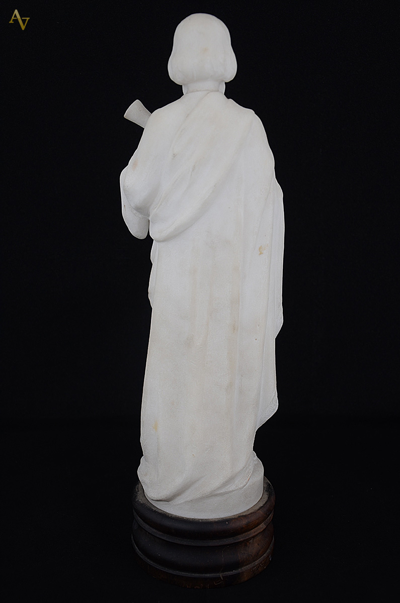 SÃO PAULO - Estatueta de mármore. Altura 36 cm (espada com cabo... - foto 2 de 3
