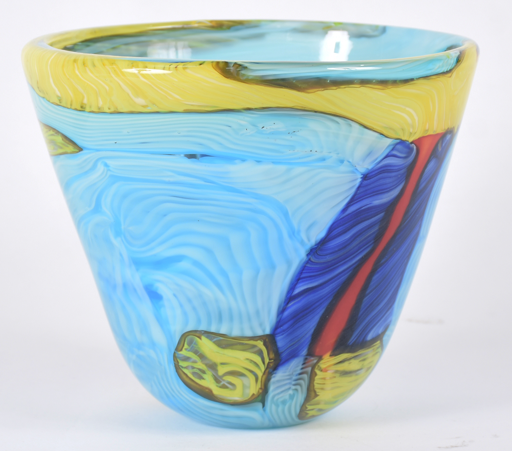 Cachepot de Murano azul e amarelo. - foto 1 de 3