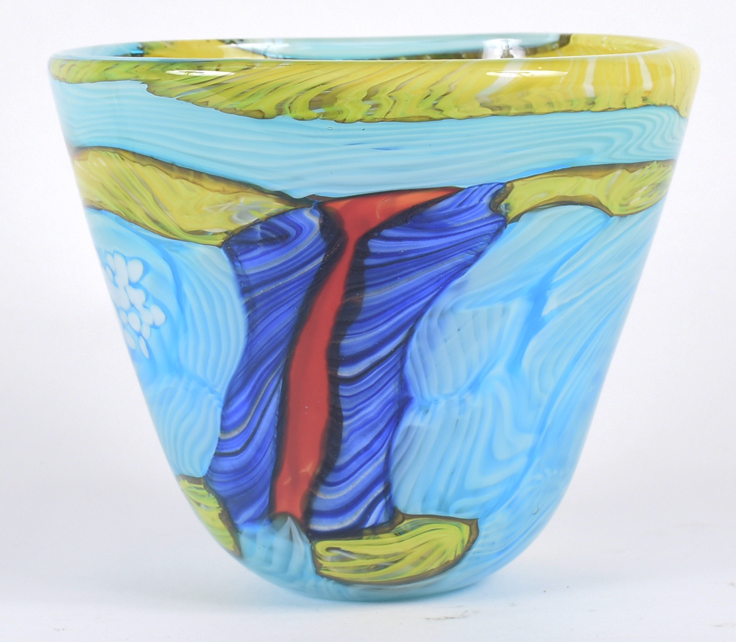 Cachepot de Murano azul e amarelo. - foto 3 de 3